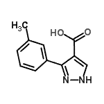 结构式 CAS# 879996-72-2, 3-(3-甲基苯基)-1H-吡唑-4-羧酸