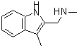结构式 CAS# 894852-67-6, N-甲基-1-(3-甲基-1H-吲哚-2-基)甲胺