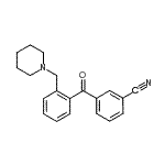 结构式 CAS# 898751-86-5, 3-[2-(1-哌啶基甲基)苯甲酰基]苯甲腈