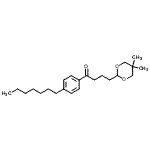 结构式 CAS# 898755-36-7, 4-(5,5-二甲基-1,3-二恶烷-2-基)-1-(4-庚基苯基)-1-丁酮