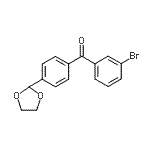structure of CAS# 898760-06-0, (3-Bromophenyl)[4-(1,3-dioxolan-2-yl)phenyl]methanone;3-bromo-4'-(1,3-dioxolan-2-yl)benzophenone