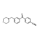 结构式 CAS# 898762-88-4, 4-[3-(4-硫代吗啉基甲基)苯甲酰基]苯甲腈