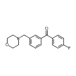 structure of CAS# 898765-50-9, (4-Fluorophenyl)[3-(4-morpholinylmethyl)phenyl]methanone;4'-fluoro-3-morpholinomethyl benzophenone