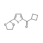 结构式 CAS# 898772-52-6, 环丁基[5-(1,3-二氧戊环-2-基)-2-噻吩基]甲酮