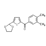 结构式 CAS# 898779-28-7, (3,4-二甲基苯基)[5-(1,3-二氧戊环-2-基)-2-噻吩基]甲酮