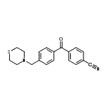 结构式 CAS# 898782-46-2, 4-[4-(4-硫代吗啉基甲基)苯甲酰基]苯甲腈