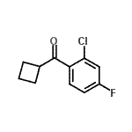 structure of CAS# 898791-03-2, (2-Chloro-4-fluorophenyl)(cyclobutyl)methanone;2-chloro-4-fluorophenyl cyclobutyl ketone