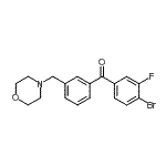structure of CAS# 898791-80-5, (4-Bromo-3-fluorophenyl)[3-(4-morpholinylmethyl)phenyl]methanone;4-bromo-3-fluoro-3'-morpholinomethyl benzophenone