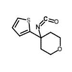 结构式 CAS# 926921-63-3, 4-异氰酸-4-(2-噻吩基)四氢-2H-吡喃