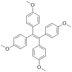 structure of CAS# 10019-24-6, Tetrakis(4-methoxyphenyl)ethylene;1-methoxy-4-[1,2,2-tris(4-methoxyphenyl)ethenyl]benzene
