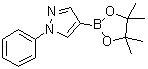 structure of CAS# 1002334-12-4, 1-Phenyl-1H-pyrazole-4-boronic acid pinacol ester;1-Phenyl-4-(4,4,5,5-tetramethyl-1,3,2-dioxaborolan-2-yl)-1H-pyrazole