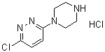 structure of CAS# 100241-11-0, 1-(6-Chloro-3-pyridazinyl)piperazine hydrochloride;3-chloro-6-piperazin-1-ylpyridazine;hydrochloride