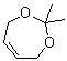 structure of CAS# 1003-83-4, 4,7-Dihydro-2,2-dimethyl-1,3-dioxepin;2,2-Dimethyl-1,3-dioxacyclohept-5-ene; NSC 693424