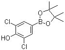 structure of CAS# 1003298-87-0, 3,5-Dichloro-4-hydroxyphenylboronic acid pinacol ester;2,6-Dichloro-4-(4,4,5,5-tetramethyl-1,3,2-dioxaborolan-2-yl)phenol