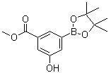 structure of CAS# 1004294-79-4, 3-Hydroxy-5-(methoxycarbonyl)phenylboronic acid pinacol ester;Methyl 3-hydroxy-5-(4,4,5,5-tetramethyl-1,3,2-dioxaborolan-2-yl)benzoate