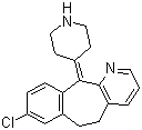 结构式 CAS# 100643-71-8, 脱羧氯雷他定; 8-氯-6,11-二氢-11-(4-哌啶烯基)-5H-苯并[5,6]环庚基[1,2-b]吡啶