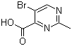 structure of CAS# 100707-39-9, 5-Bromo-2-methylpyrimidine-4-carboxylic acid
