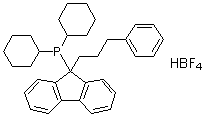 structure of CAS# 1007311-95-6, Dicyclohexyl[9-(3-phenylpropyl)-9H-fluoren-9-yl]phosphine tetrafluoroborate