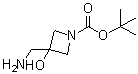 structure of CAS# 1008526-71-3, 3-(Aminomethyl)-3-hydroxy-1-azetidinecarboxylic acid 1,1-dimethylethyl ester;tert-Butyl 3-(aminomethyl)-3-hydroxyazetidine-1-carboxylate