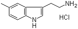 structure of CAS# 1010-95-3, 5-Methyltryptamine hydrochloride;5-Methyl-1H-indole-3-ethylamine monohydrochloride; 2-(5-Methyl-1H-indol-3-yl)ethanamine hydrochloride; 3-(2-Aminoethyl)-5-methylindole hydrochloride