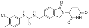 structure of CAS# 1010100-07-8, N-(3-chloro-4-methylphenyl)-N'-[[2-(2,6-dioxo-3-piperidinyl)-2,3-dihydro-1-oxo-1H-isoindol-5-yl]methyl]-urea;CC-885