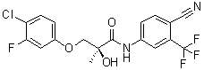 structure of CAS# 1010396-29-8, S 23;(2S)-3-(4-Chloro-3-fluorophenoxy)-N-[4-cyano-3-(trifluoromethyl)phenyl]-2-hydroxy-2-methylpropanamide; S 23 (contraceptive)