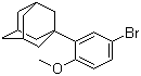 structure of CAS# 104224-63-7, 1-(5-Bromo-2-methoxy-phenyl)adamantane;1-(5-Bromo-2-methoxyphenyl)-tricyclo[3.3.1.1(3,7)]decane; 2-(1-Adamantyl)-4-bromo-anisole