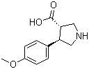 结构式 CAS# 1049978-93-9, (3S,4R)-4-(4-甲氧基苯基)吡咯烷-3-羧酸