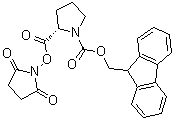 结构式 CAS# 109074-94-4, (S)-2-[[(2,5-二氧代-1-吡咯烷基)氧基]羰基]-1-吡咯烷羧酸芴甲基酯