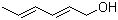 structure of CAS# 111-28-4, 2,4-Hexadien-1-ol;trans,trans-2,4-Hexadien-1-ol