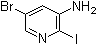 结构式 CAS# 1180678-40-3, 5-溴-2-碘-3-吡啶胺