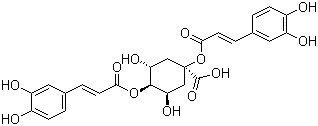 结构式 CAS# 1182-34-9, 洋蓟素; 1,3-二咖啡酰奎宁酸; 1,4-双[[(E)-3-(3,4-二羟基苯基)丙-2-烯酰]氧基]-3,5-二羟基环戊烷-1-甲酸