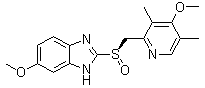 structure of CAS# 119141-89-8, (R)-6-Methoxy-2-[[(4-methoxy-3,5-dimethyl-2-pyridyl)methyl]sulfinyl]-1H-benzimidazole