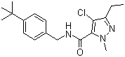 结构式 CAS# 119168-77-3, 吡螨胺; N-(4-叔丁基苄基)-4-氯-3-乙基-1-甲基-5-吡唑甲酰胺
