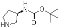结构式 CAS# 122536-77-0, (R)-3-叔丁氧羰基氨基吡咯烷