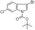 structure of CAS# 1246471-36-2, 3-Bromo-6-chloro-1H-indole-1-carboxylic acid tert-butyl ester