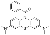 structure of CAS# 1249-97-4, Benzoyl leuco methylene blue;[3,7-bis(dimethylamino)phenothiazin-10-yl]-phenylmethanone