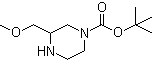结构式 CAS# 1270982-05-2, 3-(甲氧基甲基)-1-哌嗪羧酸叔丁酯
