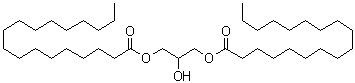 structure of CAS# 1323-83-7, Glycerin distearate;Glycerol distearate; Glyceryl distearate; Kessco GDS 386F; Loxiol P 1200; Loxiol P 1206; Loxiol VP 1206; Nikkol DGS 80; Precirol ATO; Stearic acid diglyceride; Stearic diglyceride