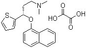 structure of CAS# 132335-47-8, S-(+)-N,N-Dimethyl-3-(1-naphthoxy)-3-(2-thienyl)-1-propylamine oxalate;S-(+)-N,N-Dimethyl-3-(1-naphthalenyloxy)-3-(2-thienyl)-1-propanamine oxalate; (S)-N,N-Dimethyl-g-(1-naphthalenyloxy)-2-thiophenepropanamine ethanedioate (1:1)