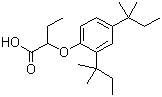 structure of CAS# 13403-01-5, 2-(2,4-Di-tert-pentylphenoxy)butryic acid;2-[2,4-Bis(tert-pentyl)phenoxy]butyric acid; 2-[2,4-Bis(1,1-dimethylpropyl)phenoxy]-butanoic acid