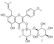 结构式 CAS# 135293-13-9, 鼠李糖基淫羊藿次苷 II