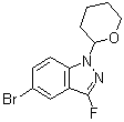 structure of CAS# 1365889-96-8, 5-Bromo-3-fluoro-1-(tetrahydro-2H-pyran-2-yl)-1H-indazole