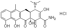 结构式 CAS# 13803-65-1, 脱水四环素盐酸盐