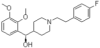 structure of CAS# 139290-65-6, Volinanserin;(alphaR)-alpha-(2,3-Dimethoxyphenyl)-1-[2-(4-fluorophenyl)ethyl]-4-piperidinemethanol; (+)-MDL 100907; (+)-alpha-(2,3-Dimethoxyphenyl)-1-[2-(4-fluorophenyl)ethyl]-4-piperidinemethanol; M 100907; MDL 100907; R-MDL 100907