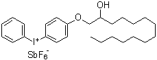structure of CAS# 139301-16-9, [4-[(2-Hydroxytetradecyl)oxy]phenyl]phenyliodonium hexafluoroantimoniate;CD 1012; OMAN 072; PC 2506; Polyset PC 2506; SR 1012; SarCat 1012; SarCat CD 1012; SarCat SR 1012; Sartomer CD 1012