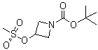 structure of CAS# 141699-58-3, tert-Butyl 3-[(methylsulfonyl)oxy]azetane-1-carboxylate;3-((Methylsulfonyl)oxy)azetidine-1-carboxylic acid tert-butyl ester; 3-[(Methanesulfonyl)oxy]azetidine-1-carboxylic acid tert-butyl ester