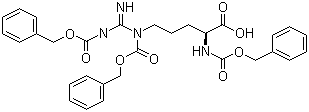 structure of CAS# 14611-34-8, Tris(carbobenzoxy)-L-arginine;Cbz-Arg(Cbz)2-OH