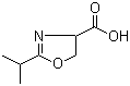 structure of CAS# 153180-21-3, 2-Isopropyl-4,5-dihydrooxazole-4-carboxylic acid