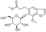 结构式 CAS# 158500-59-5, Cnidioside B methyl ester; 6-(beta-D-吡喃葡萄糖基氧基)-7-甲氧基-5-苯并呋喃丙酸甲酯